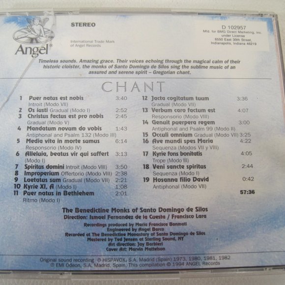 Benedictine Monks of Santo Domingo De Silos : Chant Classical Artists 1 Disc CD - Picture 2 of 4